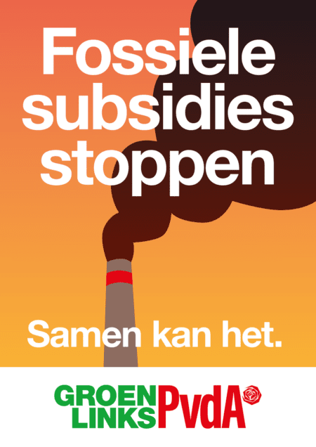 Poster: Fossiele subsidies stoppen - Samen kan het