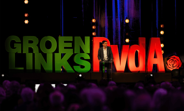 Bas Eickhout tijdens het partijcongres in 2024 van GroenLinks-PvdA